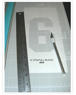 Standard Block Outline 6 Screen Printing Numbering Stencils